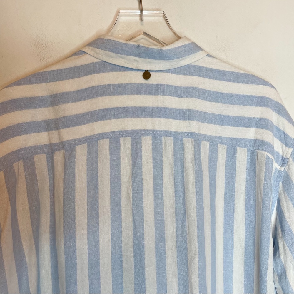 Soft Surroundings Button Down Paradise Parrot Linen Blouse - Picture 4 of 5